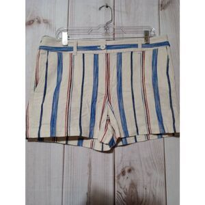 Loft Shorts Ladies‎ 12 Cream Red Blue Chino